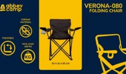 Abbey Camp Campingstoel - Vouwstoel - Zwart -Bo-Camp Winkel 1200x710