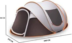 Fly Lab Luxe Pop Up Tent - Kampeer Tent - Grijs/Oranje - 4 Persoons -Bo-Camp Winkel 1200x714 3