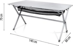 Campart Campingtafel XL TA-0806 - Opvouwbaar, Lichtgewicht En Met Verstelbare Poten - Kampeertafel Inklapbaar Inclusief Opbergtas - 140 X 80 X 70 Cm - Wit -Bo-Camp Winkel 1200x756