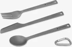 Navaris Campingbestek Van Titanium - Set Met Vork, Mes En Lepel - Bestekset Voor Onderweg En Op Reis - Inclusief Karabijnhaak En Bewaarzakje -Bo-Camp Winkel 1200x781 1