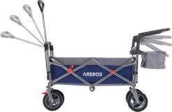 AREBOS Premium Steekwagen Met Dak Opvouwbare Tuinkar Handkar Bolderkar Blauw / Grijs 22 AREBOS Premium Steekwagen Met Dak Opvouwbare Tuinkar Handkar Bolderkar Blauw / Grijs -Bo-Camp Winkel 1200x787