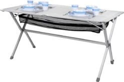 Campart Campingtafel XL TA-0806 - Opvouwbaar, Lichtgewicht En Met Verstelbare Poten - Kampeertafel Inklapbaar Inclusief Opbergtas - 140 X 80 X 70 Cm - Wit -Bo-Camp Winkel 1200x793