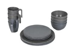 Bo-Camp Campingservies - 100% Melamine - 16-delig - Stone - Grijs -Bo-Camp Winkel 1200x794 67