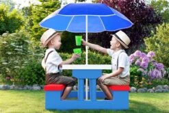 Merkloos Kinder Picknicktafel Met Parasol - Blauw 15 Merkloos Kinder Picknicktafel Met Parasol - Blauw -Bo-Camp Winkel 1200x800 3