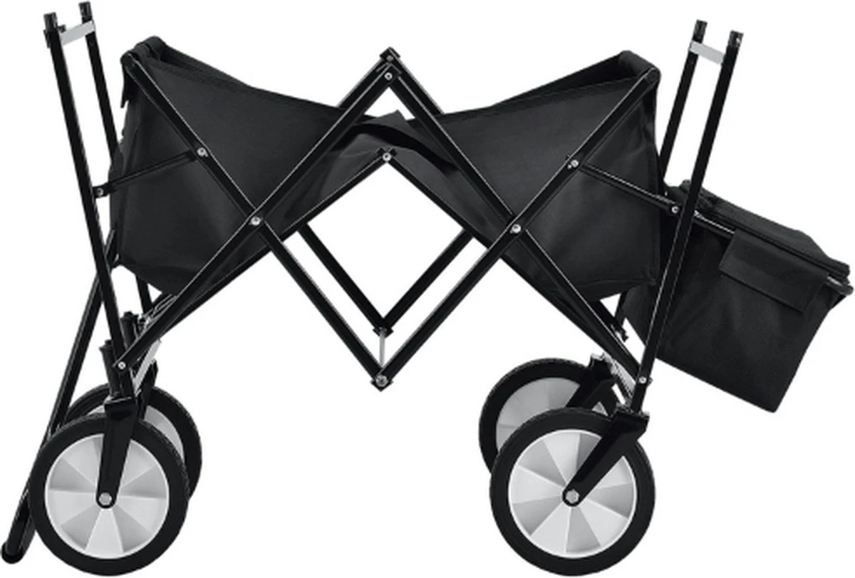 Rijoka Opvouwbare Bolderkar/Bolderwagen | Met Dakje En Draagtas | Zwart 8 Rijoka Opvouwbare Bolderkar/Bolderwagen | Met Dakje En Draagtas | Zwart - Afbeelding 8