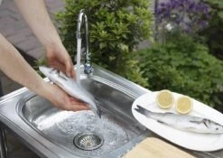 Camping/Outdoor Inox Tafel Met Gootsteen Lavabo En Kraan 100x77x50cm -Bo-Camp Winkel 1200x852