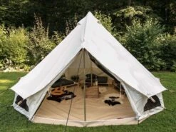 Skandika Tipii 400 Canvas Tent – Tipi-tenten – 8 Persoons Familietent - Campingtent – Muggengaas – 250 Cm Stahoogte – 400 Cm Diameter – 4000 Mm Waterkolom – Indische Tent, Partytent, Festivaltent – Outdoor, Camping, Tuin – Kamperen – Wit -Bo-Camp Winkel 1200x900 33