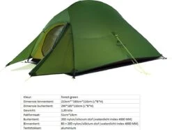 Cloud Up 3 Upgraded - Naturehike® - Tent 3 Persoons - Lichtgewicht Tent - Incl. Grondzeil - 20D 4000MM - Outdoor Kampeertent - Waterdicht - Hiking & Wandelen -Bo-Camp Winkel 1200x913 3