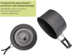 Hikr® Camping Pannenset - Complete 22-delige Kookset - Lichtgewicht - Kookgerei Servies - Outdoor - BPA-vrij - Keukengerei Set -Bo-Camp Winkel 1200x930 2