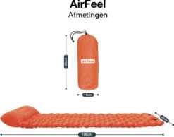 AirFeel Lichtgewicht Opsblaasbaar Slaapmatje - Ingebouwde Pomp En Kussen - 196 X 60 X 6 Cm - Orange -Bo-Camp Winkel 1200x943 3