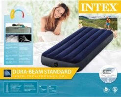Intex Luchtbedset Intex Luchtbed - 1-Persoons - 76 X 191 X 25 Cm - Blauw + Intex Elektrische Pomp - 650 Liter/min + Hoeslaken Antraciet + Reparatieset -Bo-Camp Winkel 1200x955 4