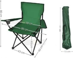 Campingstoel - Inklapbaar Visstoel - Vouwstoel - Comfortabel - Opvouwbaar Stoel - Max. 120 KG - Groen - Rheme -Bo-Camp Winkel 1200x957