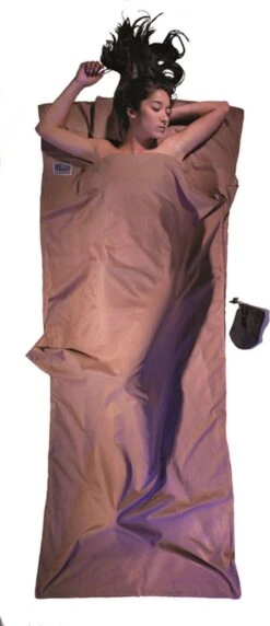 Cocoon TravelSheet - Lakenzak - Egyptisch Katoen - Khaki -Bo-Camp Winkel 518x1200