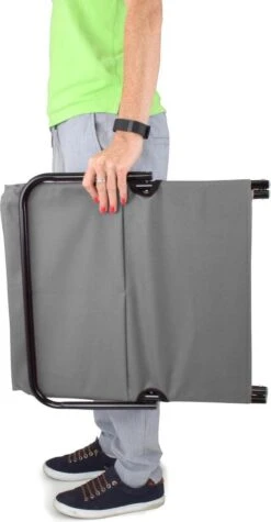 Strandmat Opvouwbaar Met Schouderband - Strandstoel Grijs 145x47x52 -Bo-Camp Winkel 624x1200