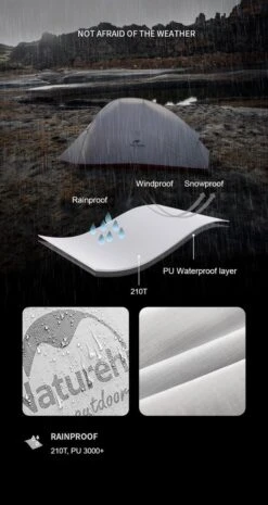 Cloud Up 1 Upgraded - Naturehike® - 1 Persoons Tent - Lichtgewicht Tent - Incl. Grondzeil - 210T 3000mm - Outdoor - Waterdicht - Hiking & Wandelen 14 Cloud Up 1 Upgraded - Naturehike® - 1 Persoons Tent - Lichtgewicht Tent - Incl. Grondzeil - 210T 3000mm - Outdoor - Waterdicht - Hiking & Wandelen -Bo-Camp Winkel 637x1200 1