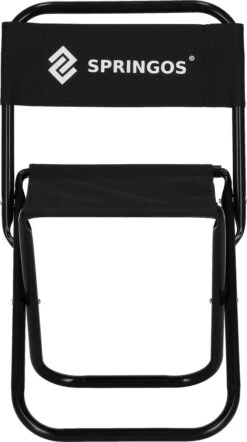 Springos Campingstoel | Kampeerstoel | Vouwstoel | Klapstoel | Zwart -Bo-Camp Winkel 670x1200