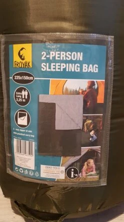 Froyak - 2-persoons Slaapzak XXL Groen 225 X 150 Cm - 2 Persoons Slaapzak Envelop Model Extra Large -Bo-Camp Winkel 674x1200 4