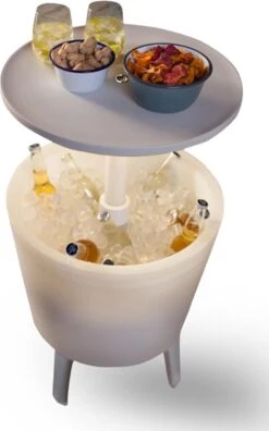 Keter Coolbar Partytafel – Lichtgevend - 49,5x49,5x57cm - Wit -Bo-Camp Winkel 749x1200