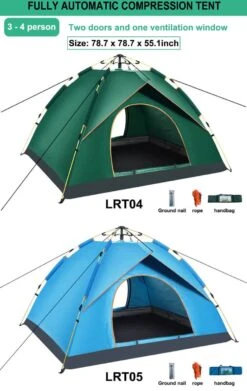 Fish Life Waterdichte Tent - Lichtgewicht Tent - Tent Voor 2-4 Personen - 200*200*140 Cm - Outdoor Camping Tent - Licht Blauw -Bo-Camp Winkel 758x1200 4