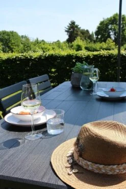 ERRO Vouwtafel - Houtlook - 180x74cm - Zwart -Bo-Camp Winkel 800x1200 3