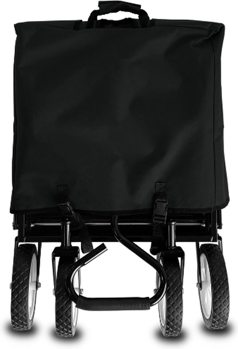 Rijoka Opvouwbare Bolderkar/Bolderwagen | Met Dakje En Draagtas | Zwart 3 Rijoka Opvouwbare Bolderkar/Bolderwagen | Met Dakje En Draagtas | Zwart - Afbeelding 3