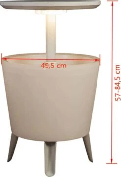 Keter Coolbar Partytafel – Lichtgevend - 49,5x49,5x57cm - Wit -Bo-Camp Winkel 818x1200 6