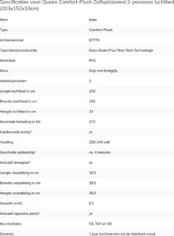 Intex Comfort-plush Full Luchtbed - 2-persoons - 203x152x33 Cm 27 Intex Comfort-plush Full Luchtbed - 2-persoons - 203x152x33 Cm -Bo-Camp Winkel 888x1200 2