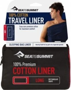Sea To Summit - Premium Cotton Liner - Lakenzak - Katoen - Oceaan Blauw - Recht Model Lang -Bo-Camp Winkel 952x1200 1