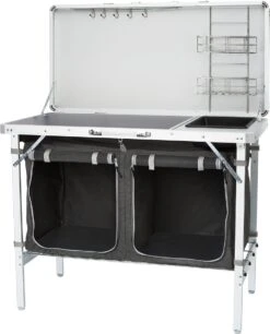 Campart Campingkeuken KI-0757 – Complete Keuken En Campingkast – Opvouwbaar En Inclusief Draagtas - Grijs -Bo-Camp Winkel 969x1200 1